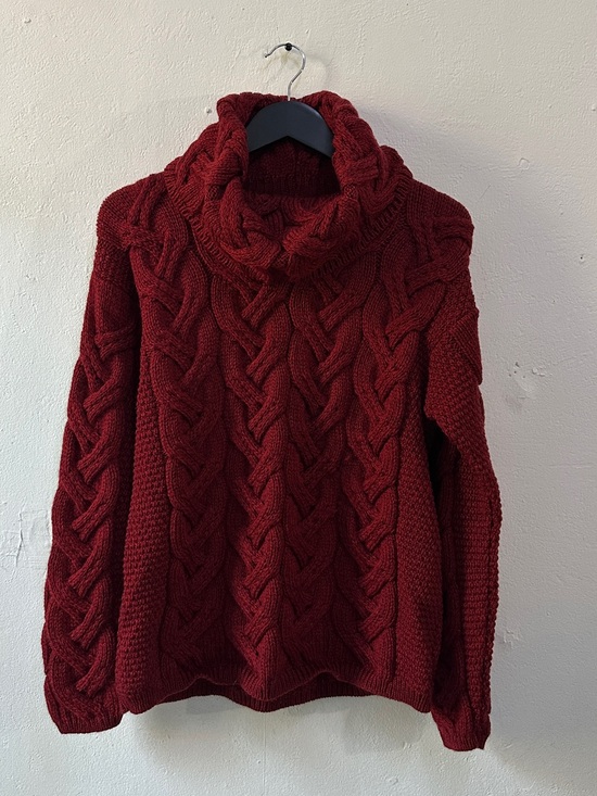 Aran Woollen Mills Sweaters - Aran Woollen Mills Super Soft Merino Cable Knit Sweater Women’s M Red Ireland